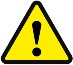 Warngefahrschild, Dreiecksrahmen gelb und schwarz Farbhintergrund Warngefahrschild, Dreiecksrahmen gelb und schwarz Farbhintergrund